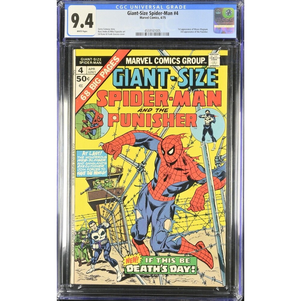 1975 Giant-Size Spider-Man #4 CGC 9.4 3rd Punisher 1st Moses Magnum White Pages